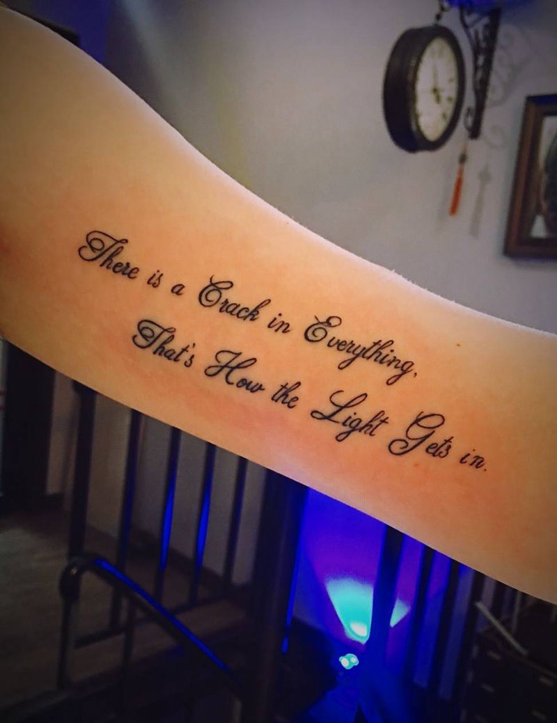 万物皆有裂隙～纹身图片_成品手臂清新字符纹身图案