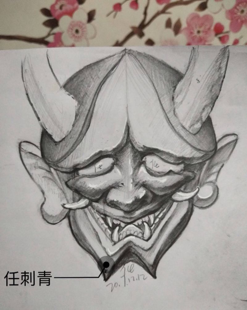 般若是这样炼成的纹身图片_手稿颈部肩部腰部背部手臂传统动物原创鬼神纹身图案