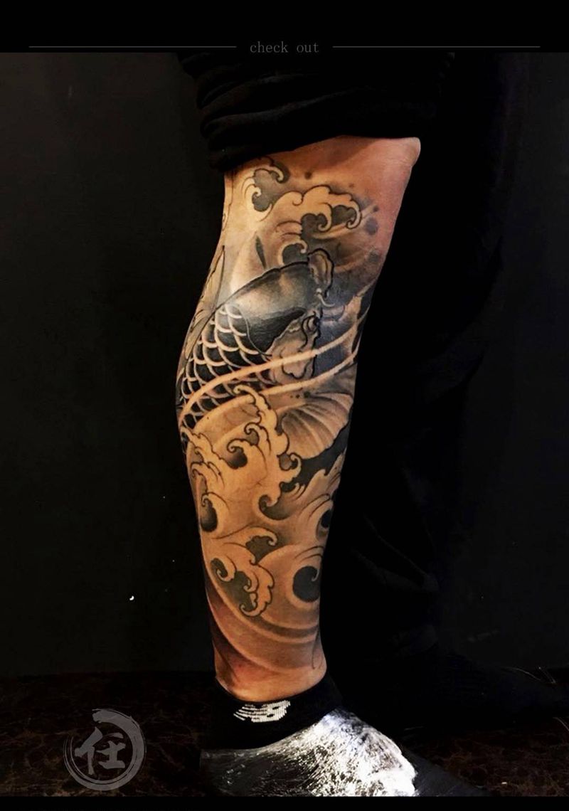 传统包小腿纹身图片