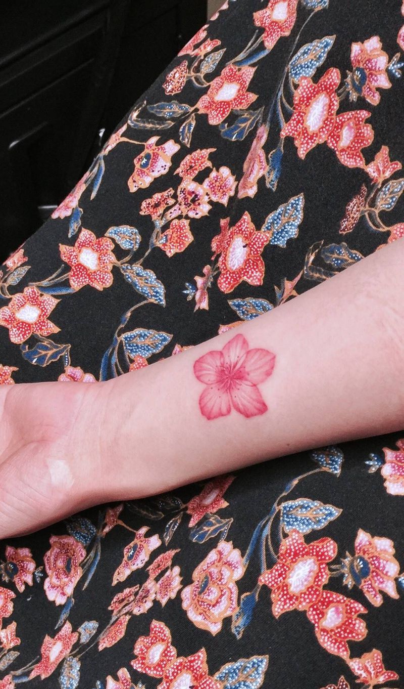 樱花水彩纹身图片