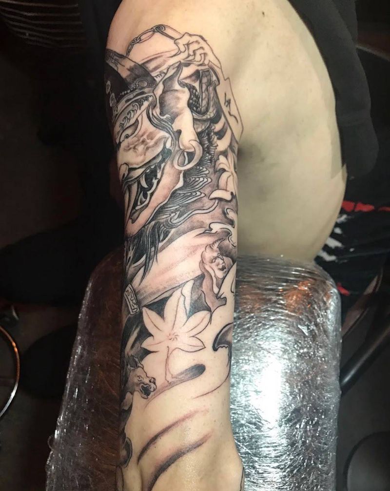 黑无常！纹身图片_鬼神纹身图案