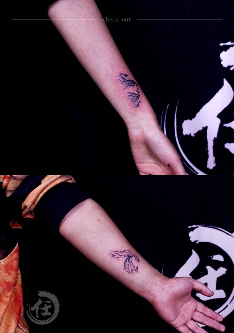 海誓山盟纹身图片_清新手部肩部脚部背部腿部手臂欧美传统写实纹身图案