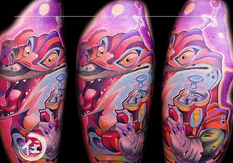 new school鳄鱼纹身图片_欧美手部脚部腿部手臂背部肩部写实腰部纹身图案