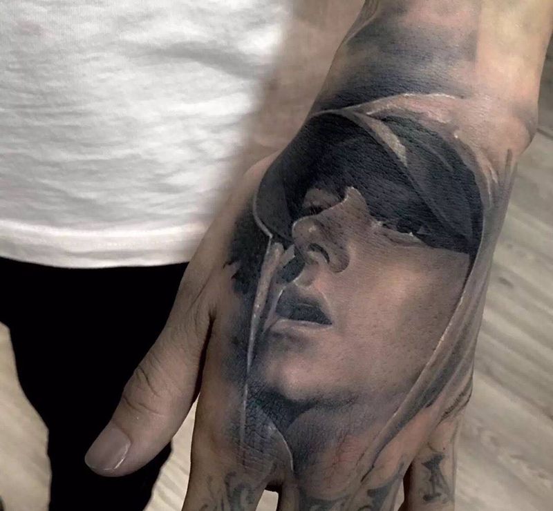 坤最近肖像作品纹身图片_成品手臂手部腿部欧美写实肖像人物原创宗教纹身图案