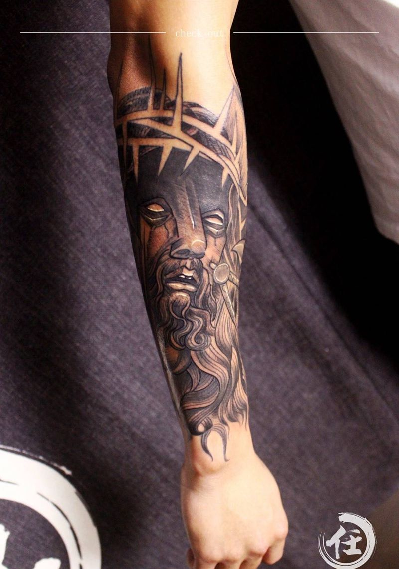 包小臂纹身图片_成品手臂手部欧美写实胸部腰部肩部人物腿部纹身图案