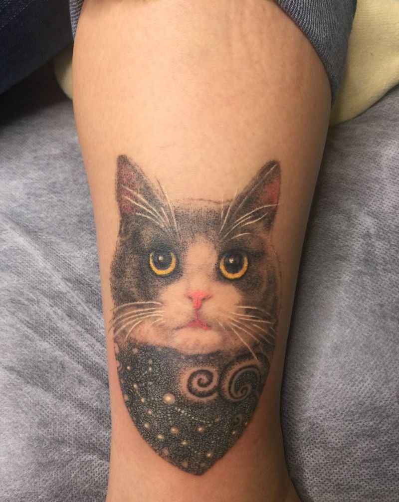 猫猫遮盖纹身图片