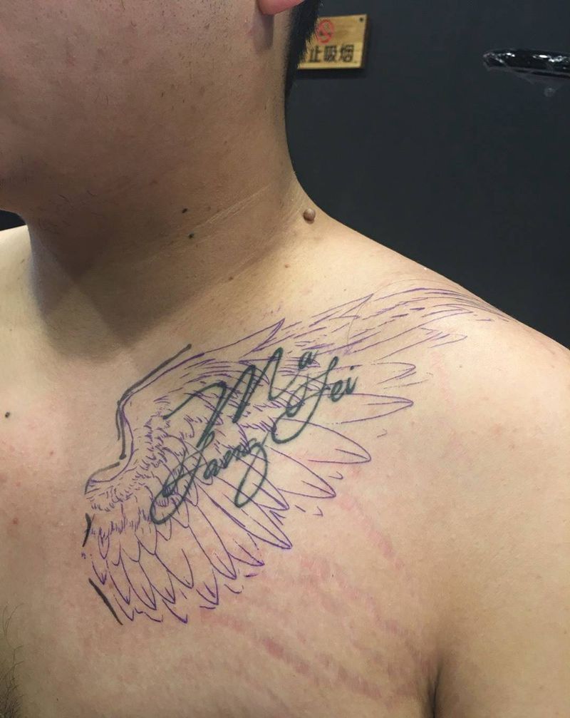 遮盖旧图纹身图片_欧美传统清新写实手部背部胸部手臂腿部肩部纹身图案