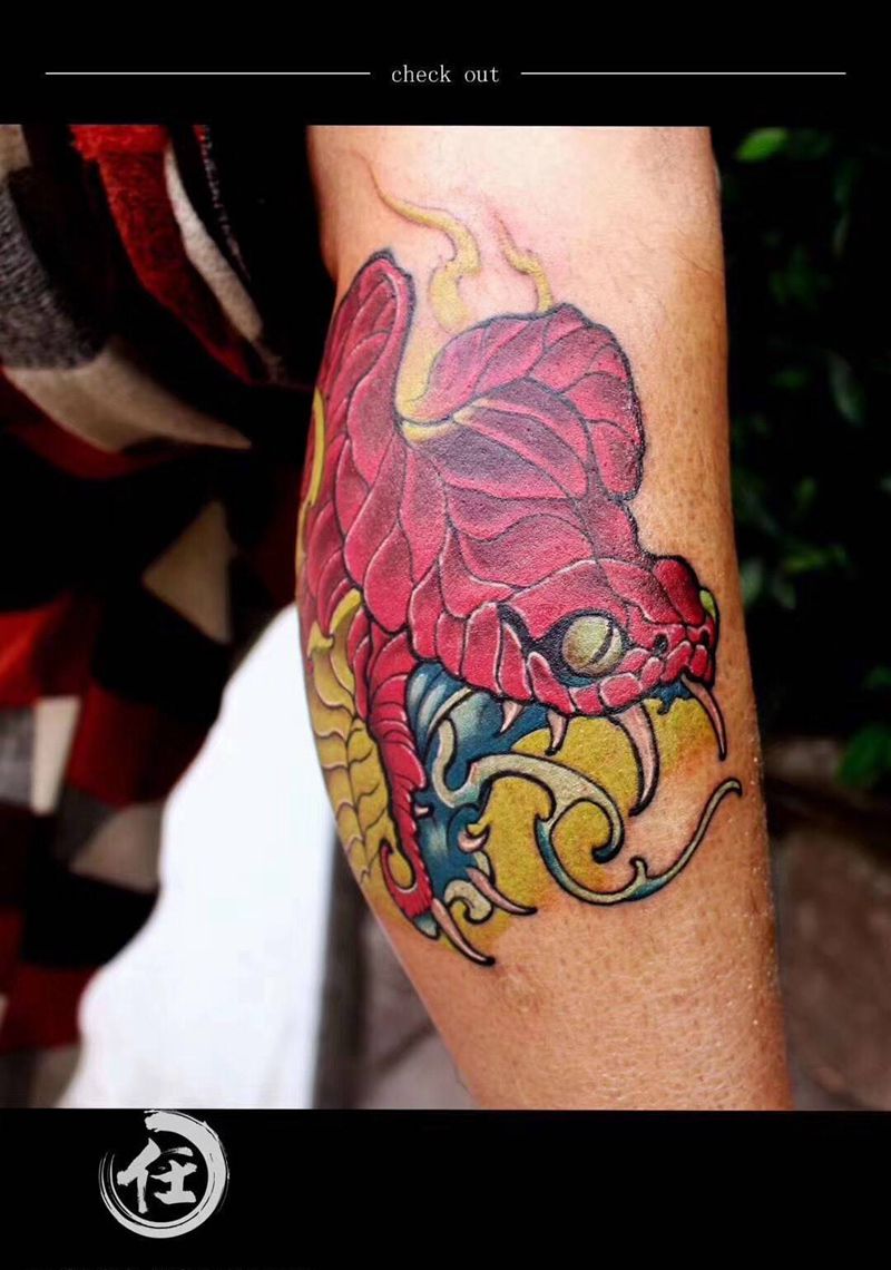 任彪老师教学演示作品纹身图片_腿部脚部成品欧美传统背部肩部胸部手稿清新纹身图案