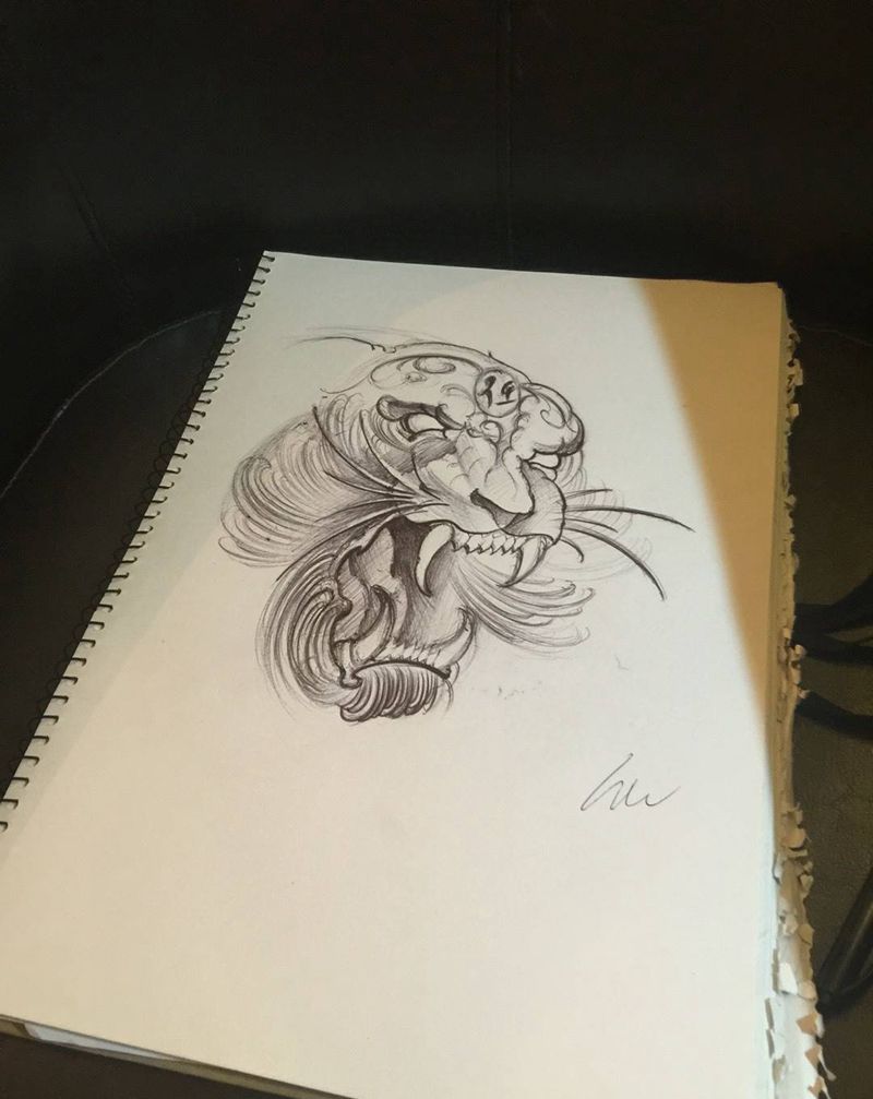 最近手稿纹身图片_手稿肩部腹部手臂脚部欧美传统清新原创字符纹身图案