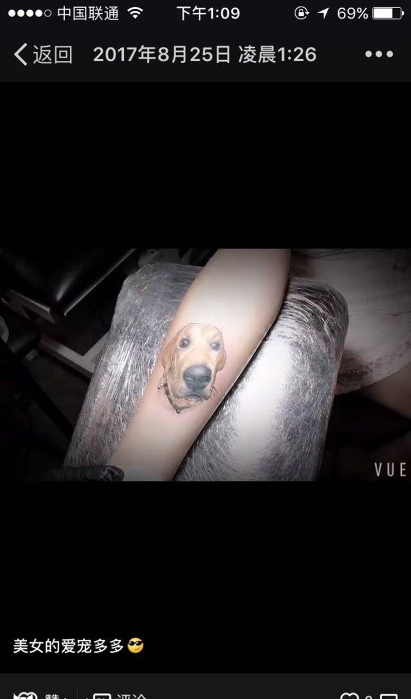 写实狗狗纹身图片_欧美写实纹身图案