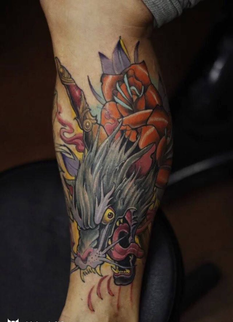 滴血浪头纹身图片_欧美脚部手部手臂腿部成品鬼神动物植物宗教纹身图案