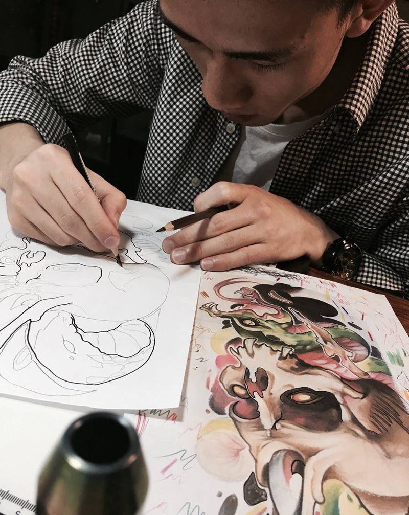 认真学习的我们纹身图片_成品纹身图案