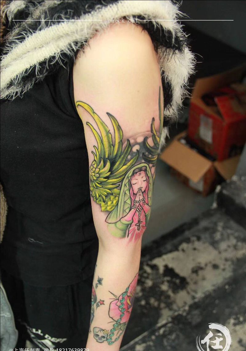 遮盖旧图纹身图片_成品手部脚部欧美传统写实肖像手臂腿部肩部纹身图案