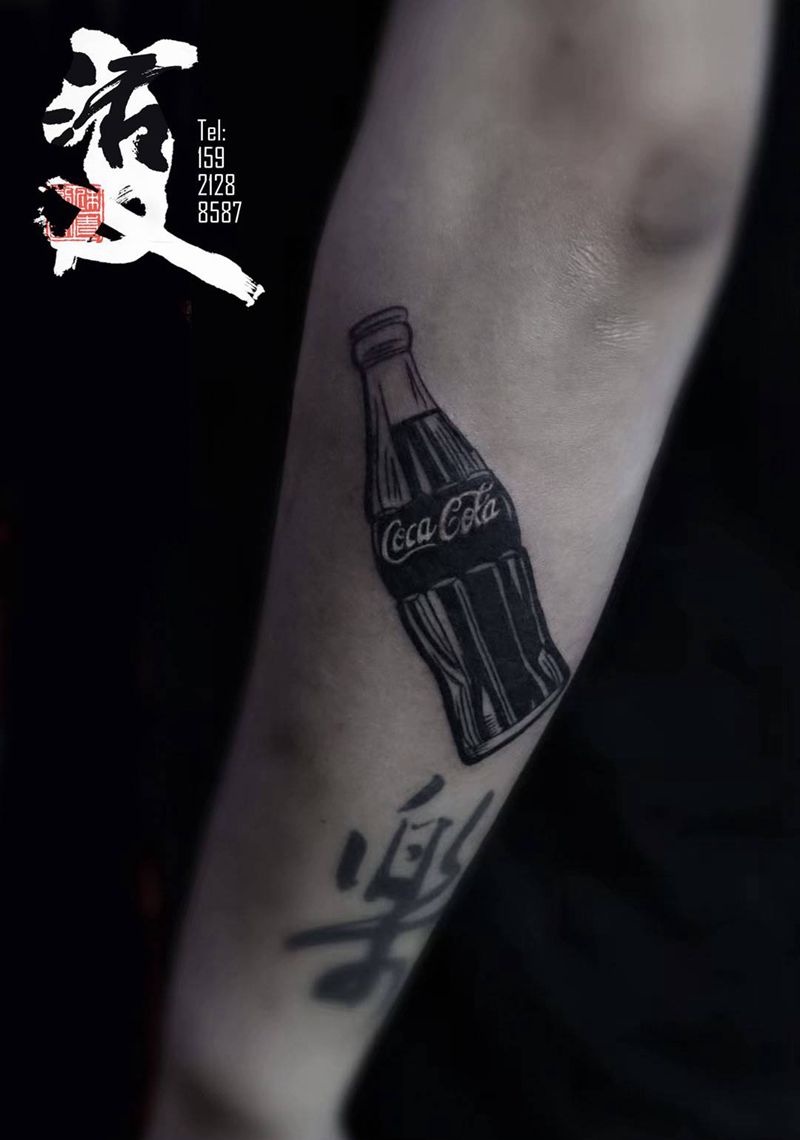 可口可乐！纹身图片_手臂可口可乐小清新纹身图案