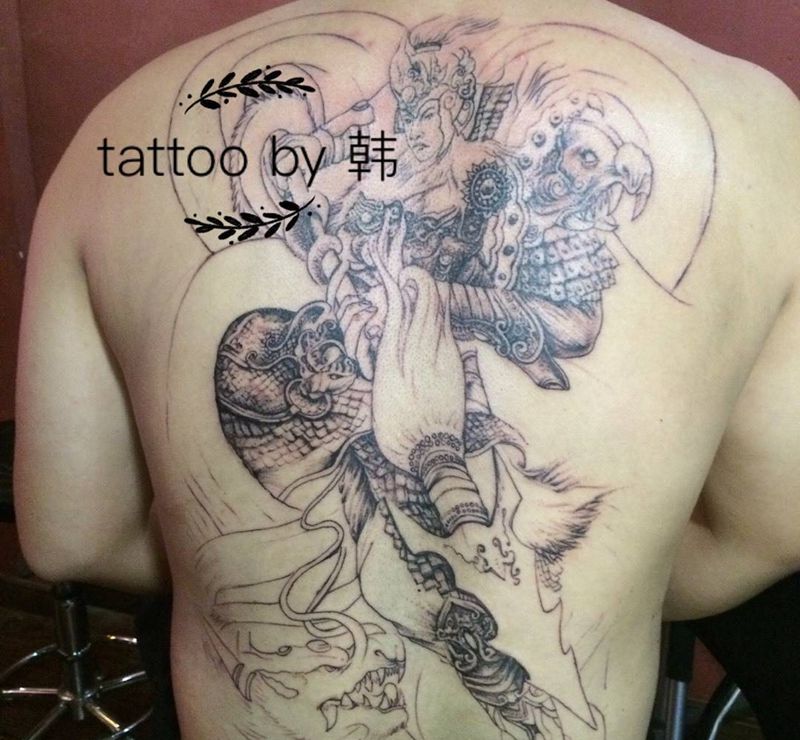 战神子龙（未完）纹身图片