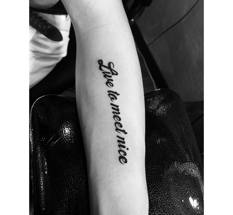 花体字纹身图片_成品手臂纹身图案