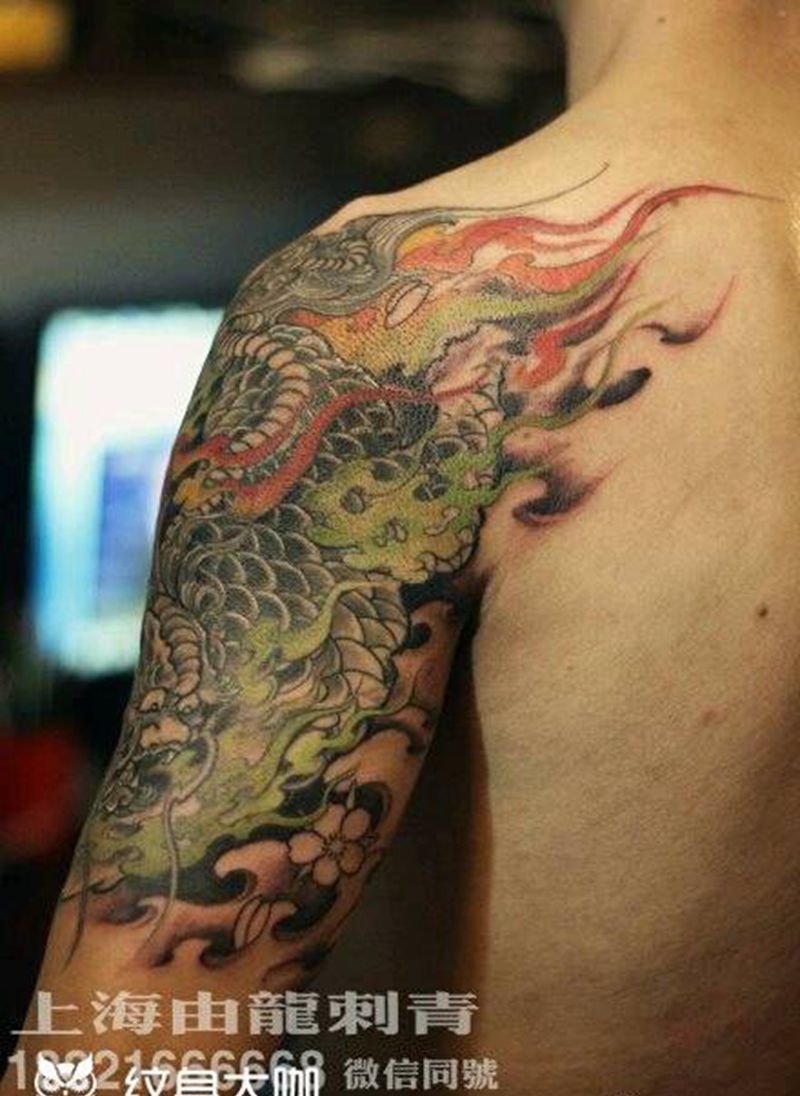 麒麟纹身纹身图片_手臂纹身图案
