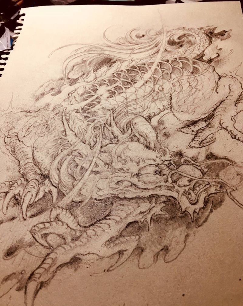 定制纹身图片_手稿传统动物纹身图案