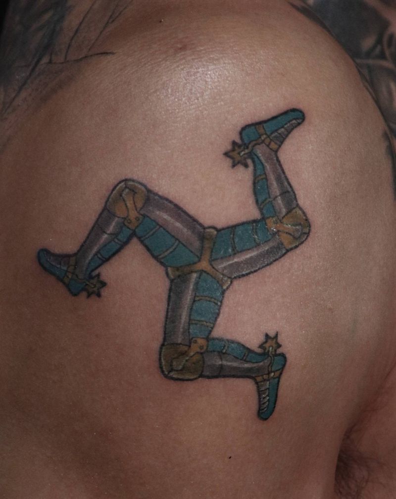 曼岛tt纹身图片_手臂New School纹身图案