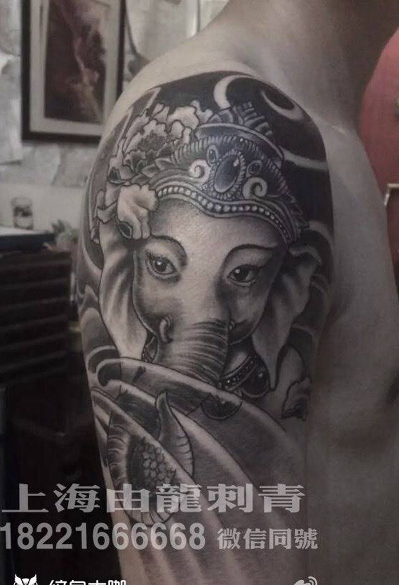 象纹身图片_手臂动物鬼神传统宗教纹身图案