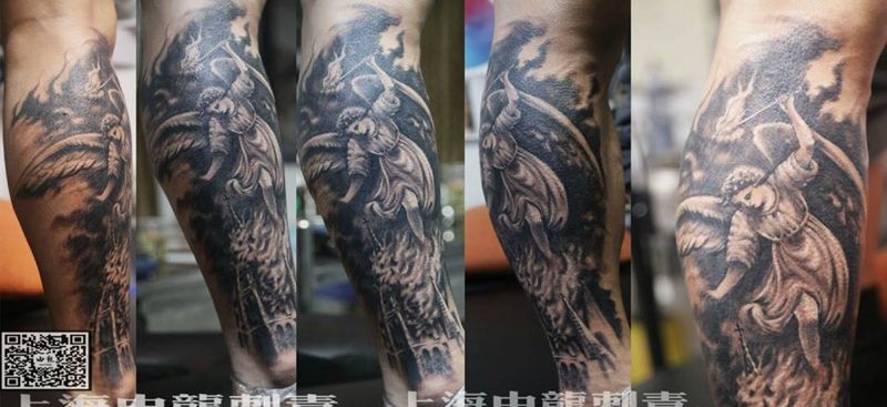 天使纵火图纹身图片