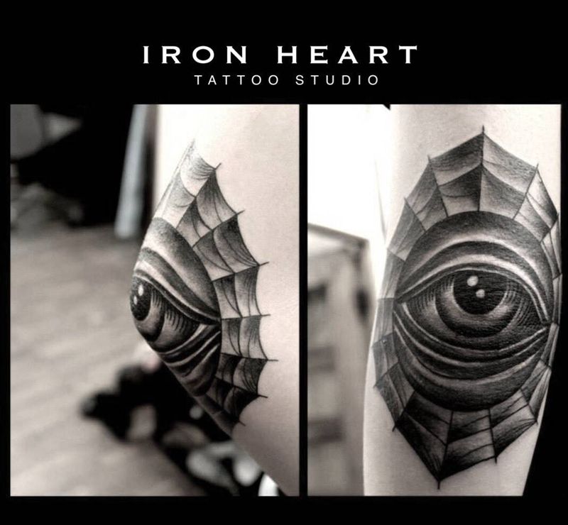 蜘蛛網&眼纹身图片_成品手部欧美传统原创School風格設計纹身图案