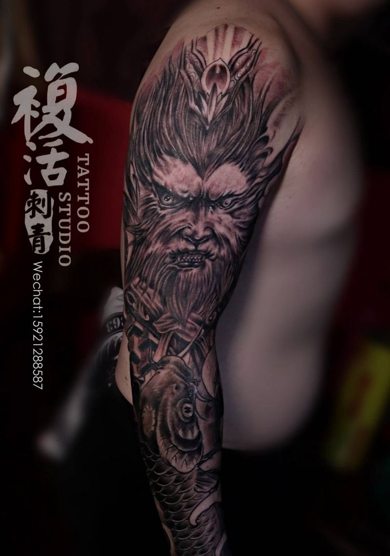 遮盖包臂纹身图片