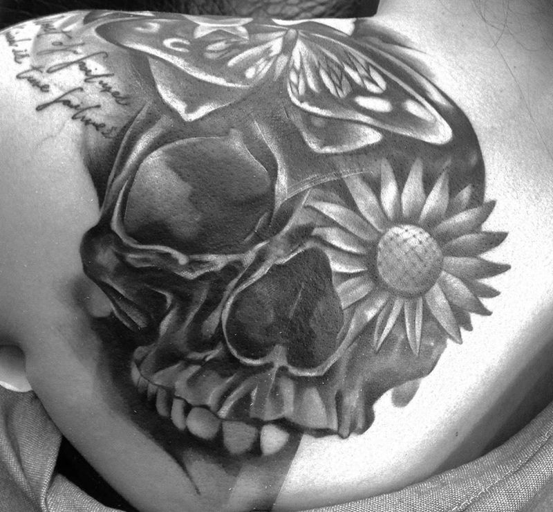 舊圖覆蓋纹身图片_成品插画背部欧美写实字符原创鬼神女孩紋身設計纹身图案