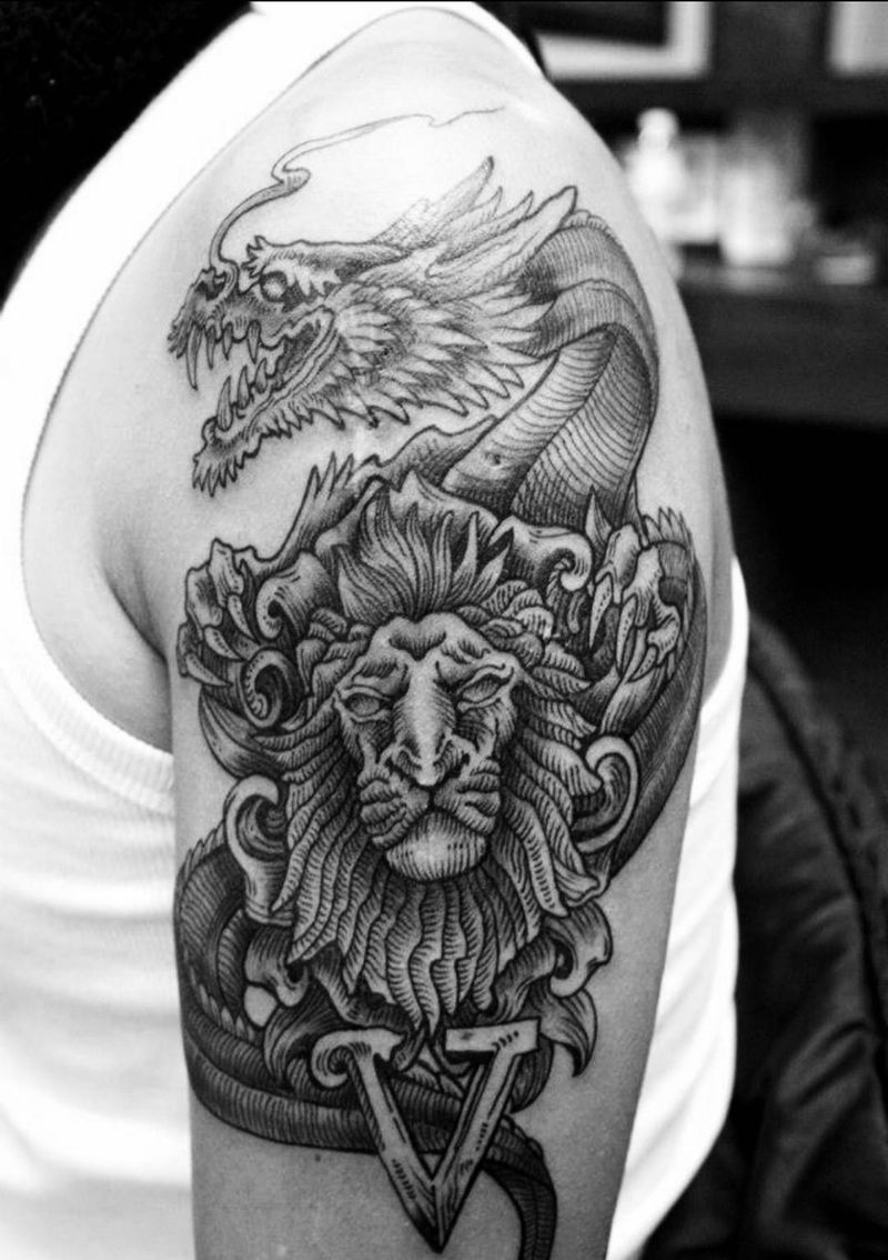 線性紋身纹身图片_成品手臂欧美清新原创动物School風格纹身图案