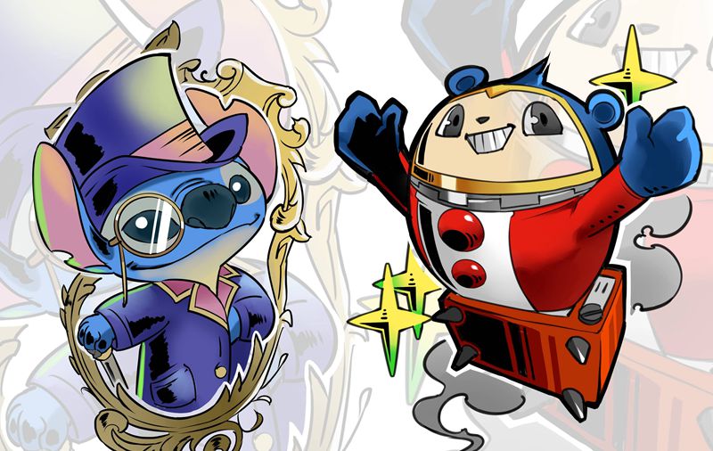 两枚手稿征集模特啦纹身图片_New School纹身图案