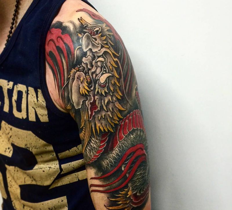 龍纹身图片_成品欧美原创男孩紋身設計纹身图案