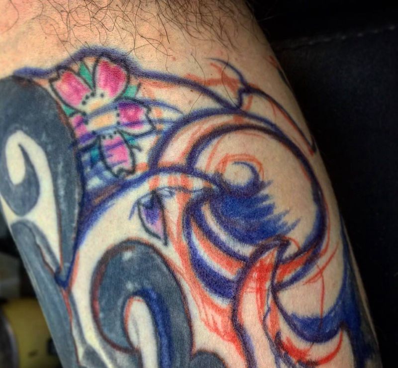 手繪 生物纹身图片_成品手臂欧美原创設計男孩紋身纹身图案