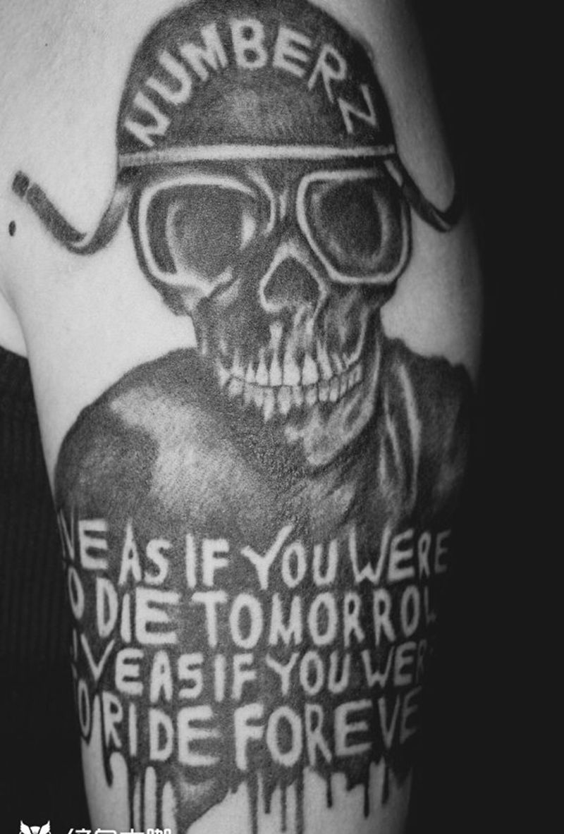 Skull纹身图片_成品手臂欧美設計纹身图案