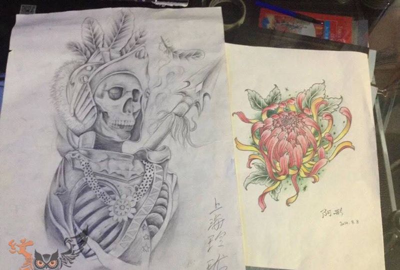 店员绘画作品纹身图片
