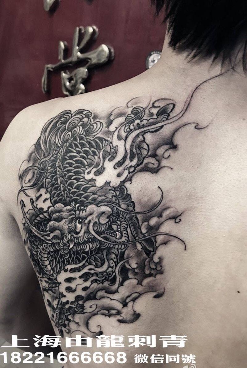 麒麟纹身图片_传统纹身图案