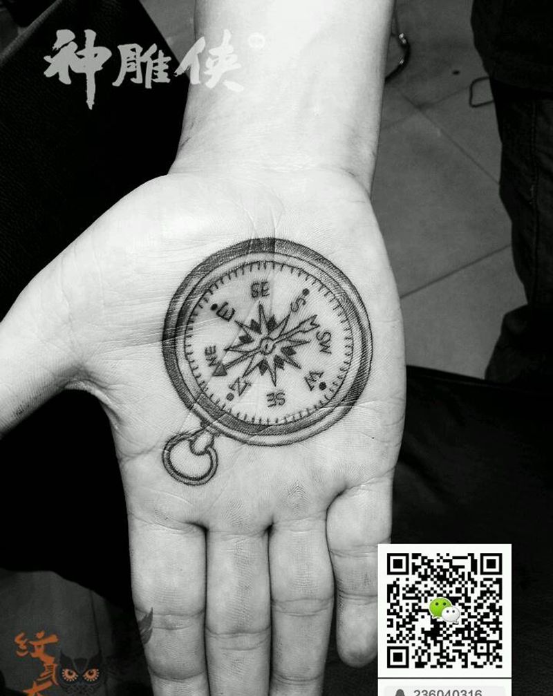 指南针纹身图片