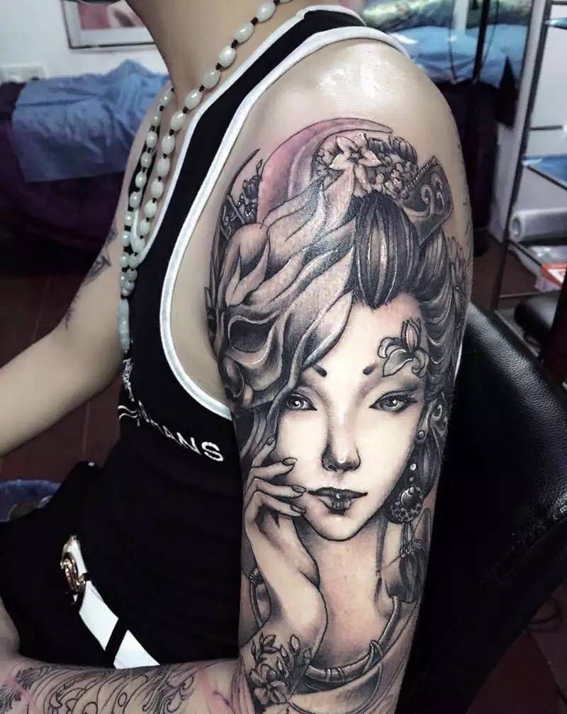 艺妓纹身图片