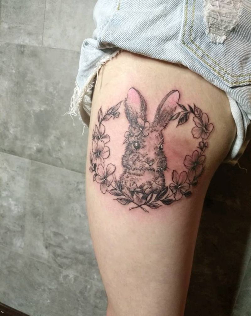 兔纹身图片