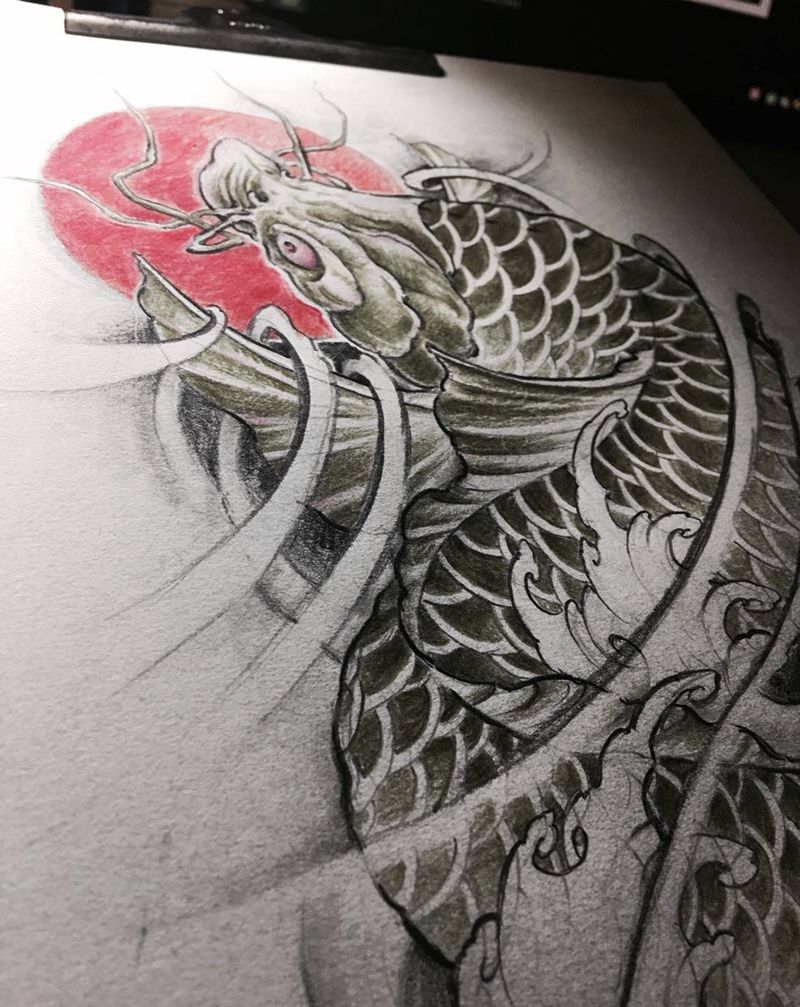由龙绘纹身图片