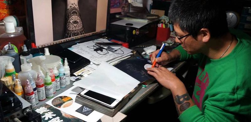 【上海马刺文身工作室】纹身图片_成品手臂原创临摹纹身图案