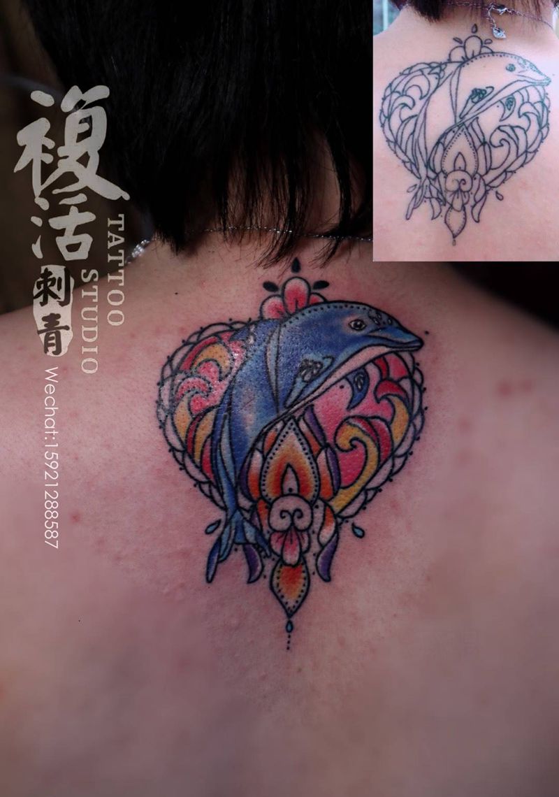 修改海豚纹身图片