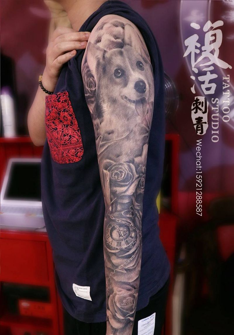 宠物包臂纹身纹身图片