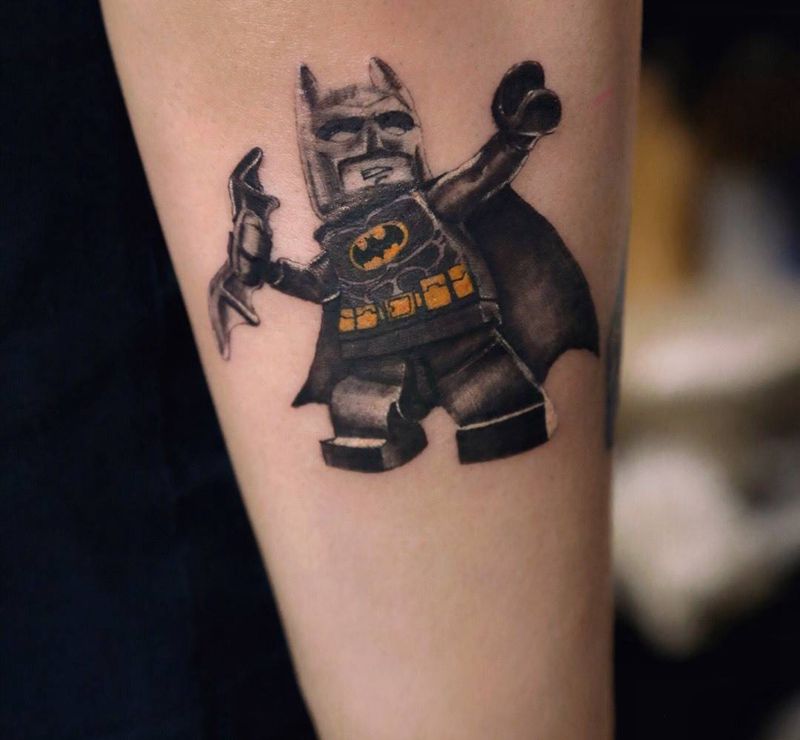 迷你乐高蝙蝠侠纹身图片