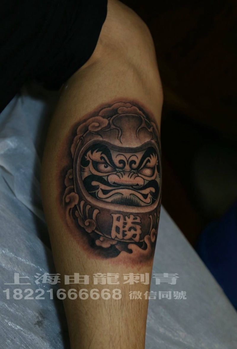 达摩纹身图片_人物宗教传统纹身图案