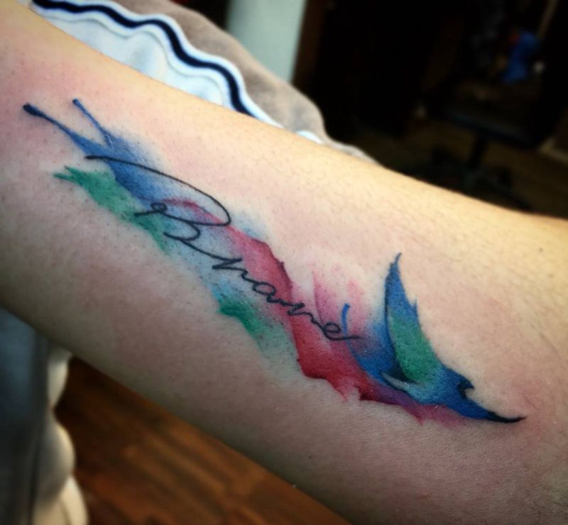 清新小圖纹身图片_成品手部欧美清新原创动物字符設計女孩紋身水彩暈染纹身图案