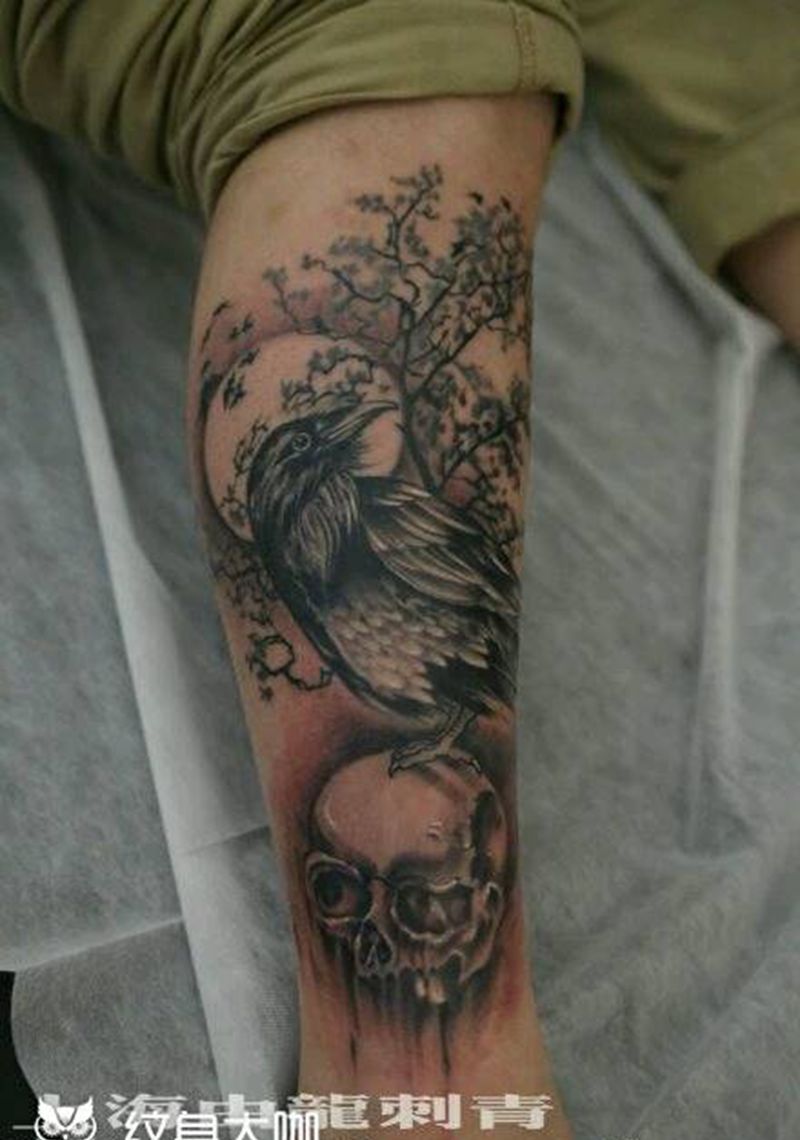 乌鸦纹身图片