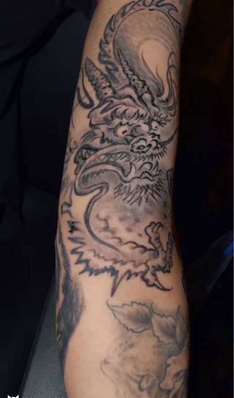 作品集109纹身图片_成品手臂传统动物完全手绘纹身图案