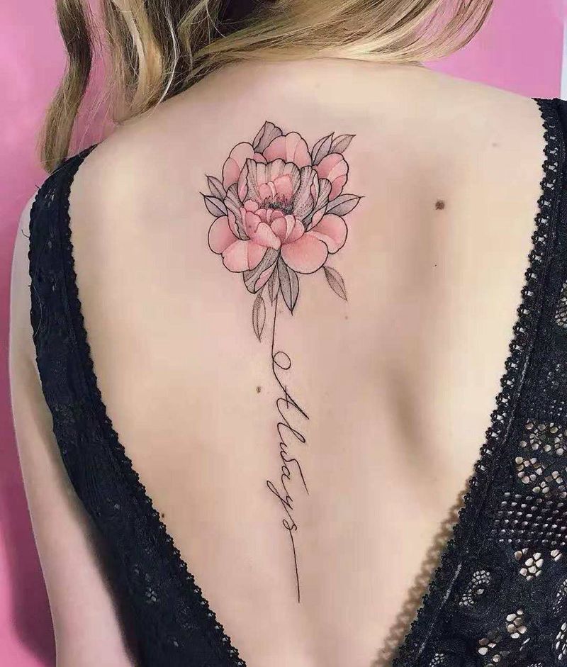 彩色素花纹身图片