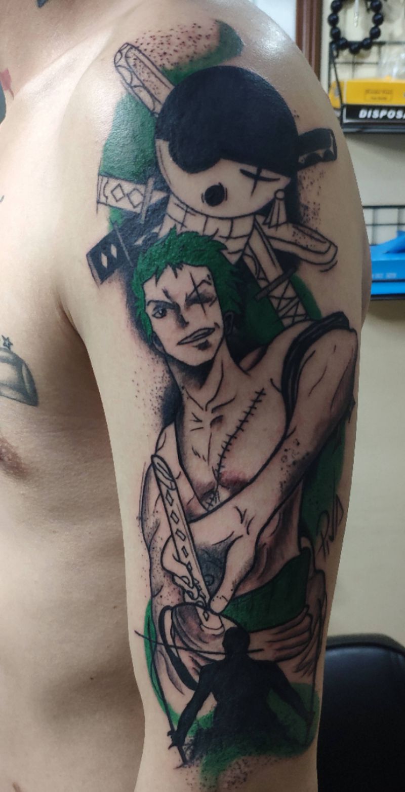 海贼王纹身图片_手臂纹身图案