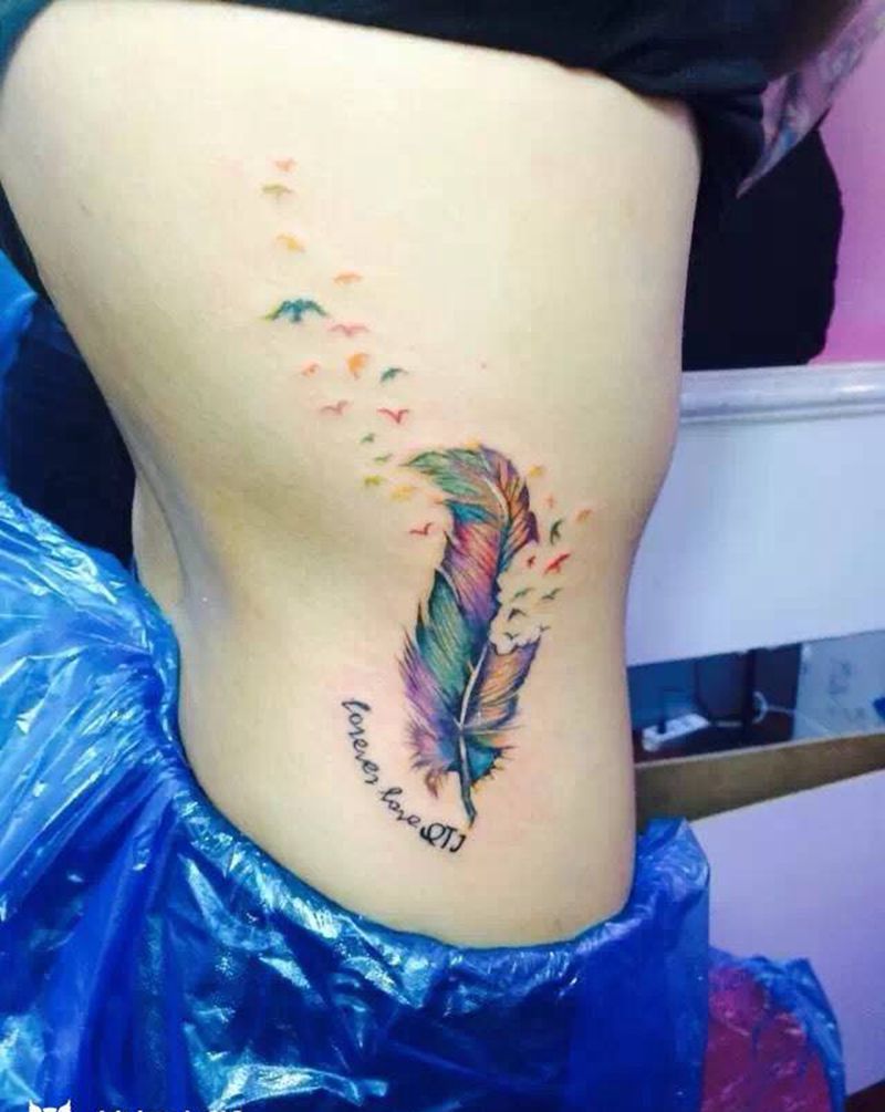 羽毛纹身图片